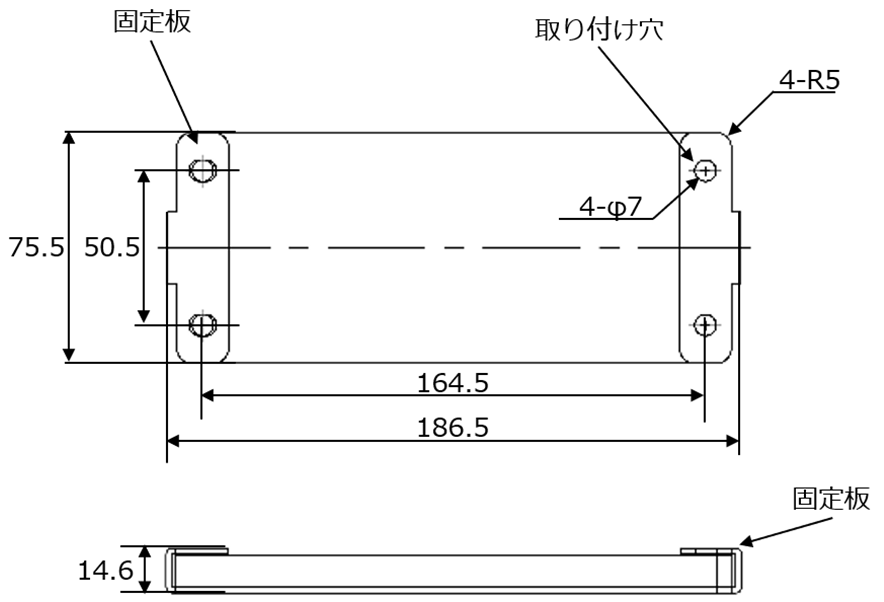 RFIDタグ：DS-1UT1 外形寸法図