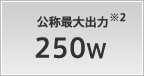 公称最大出力 250W