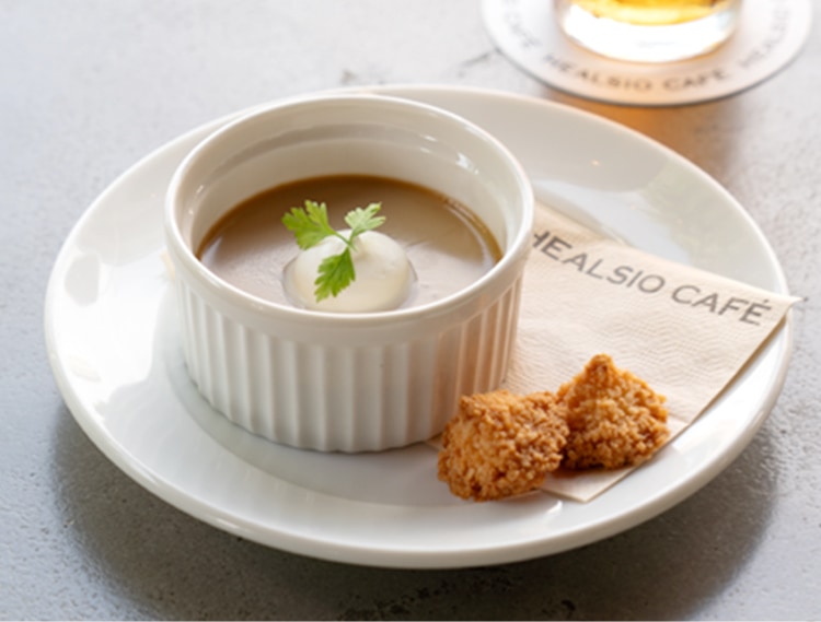 ヘルシオカフェスイーツメニュー（ミルクティなめらかプリン）
