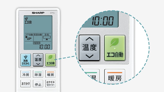 リモコンのエコ自動ボタン