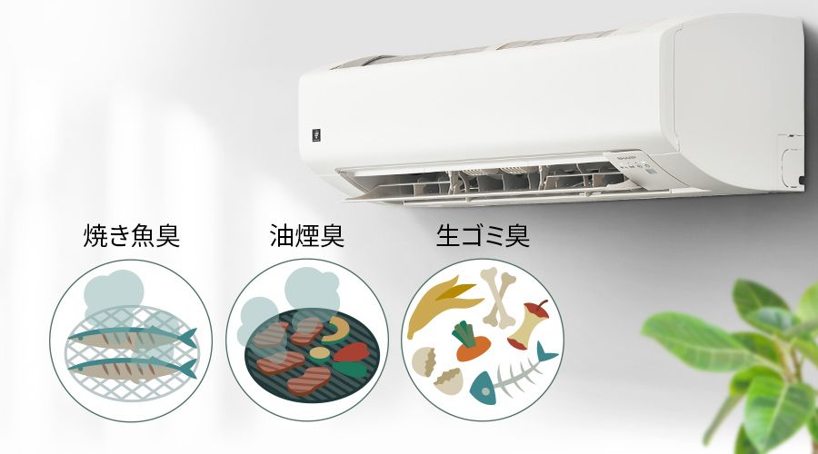 焼き魚、油煙臭、生ゴミ臭を抑制するイメージ