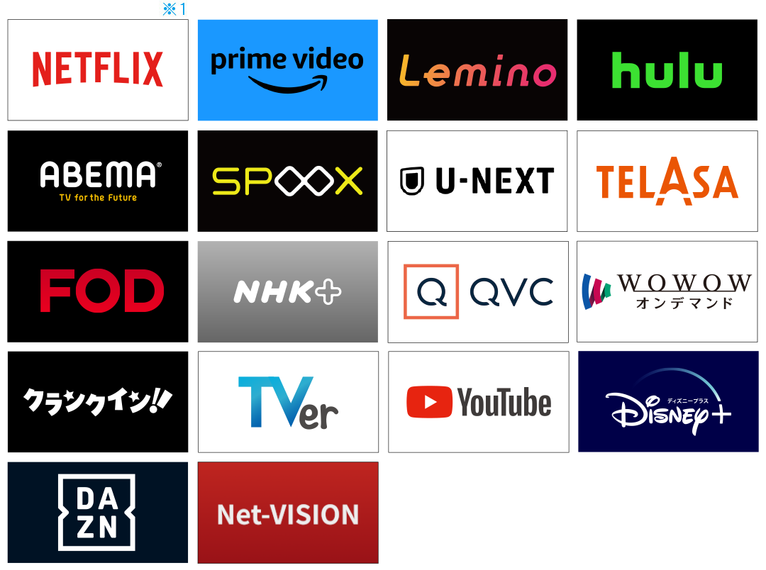 主なネット動画サービス一覧