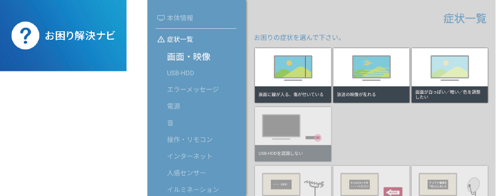 お困りのときは、これでチェック「お困り解決ナビ」