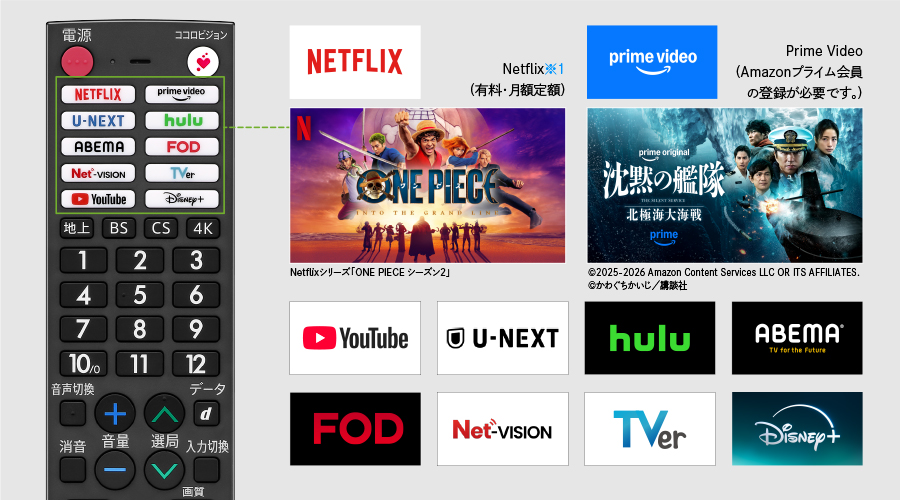 ワンボタンでインターネット動画が楽しめる、アプリダイレクトボタン