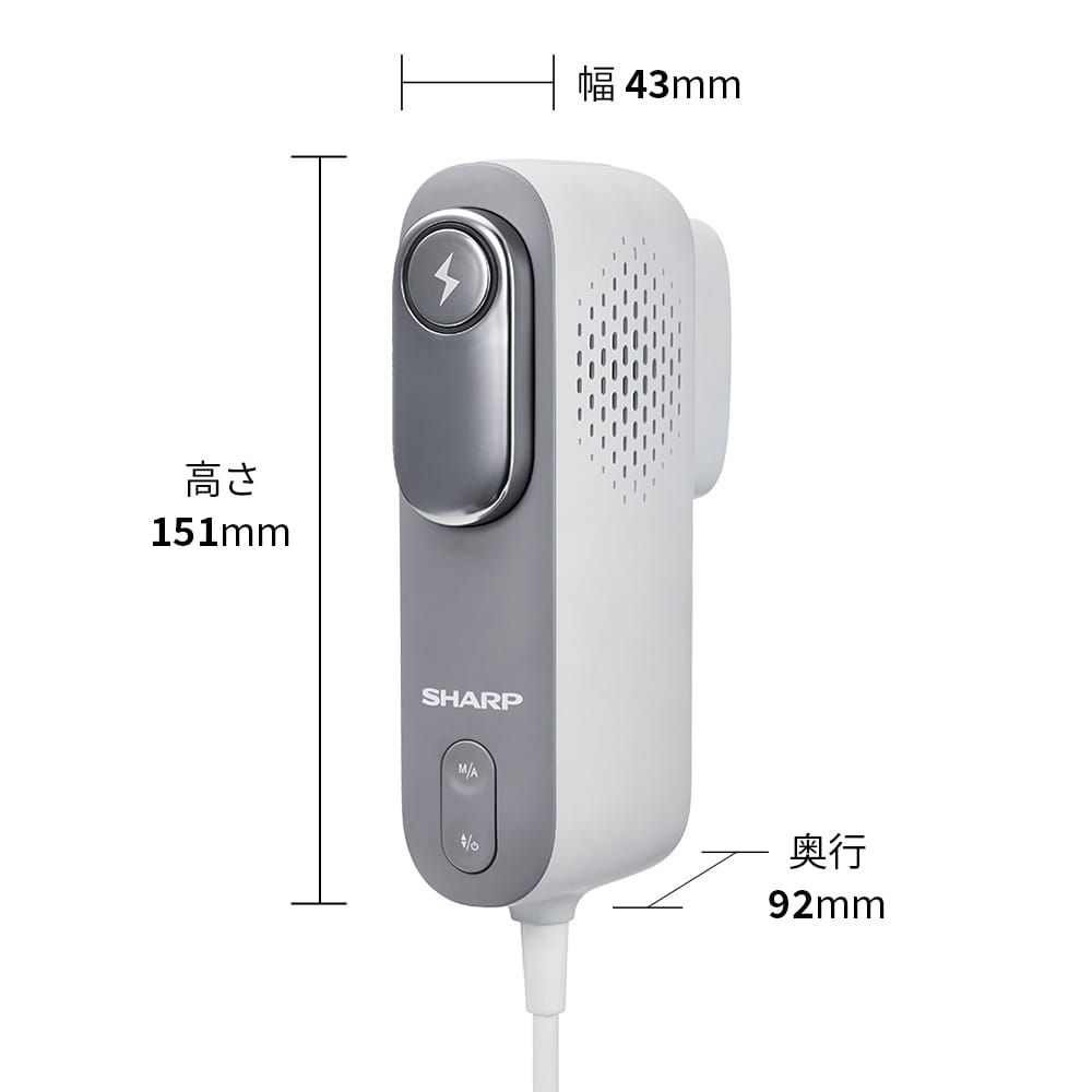 FE-EP600寸法図、幅43×奥行92×高さ151mm