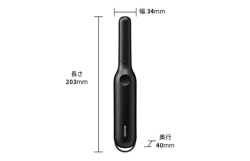 IB-S510B寸法図、幅34mm、高さ203mm、奥行40mm