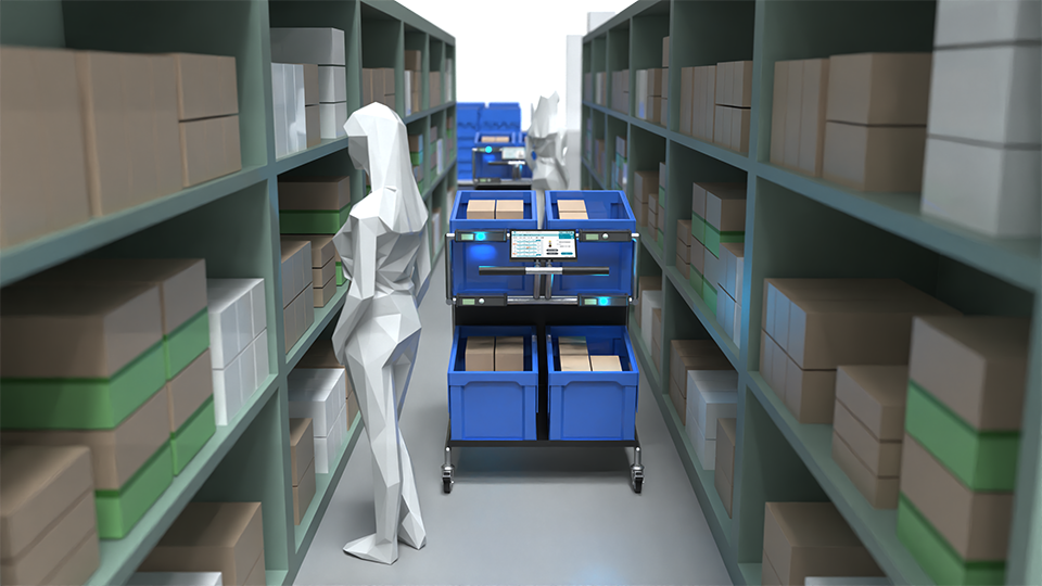 複数オーダーのピッキングが可能で、作業を効率化