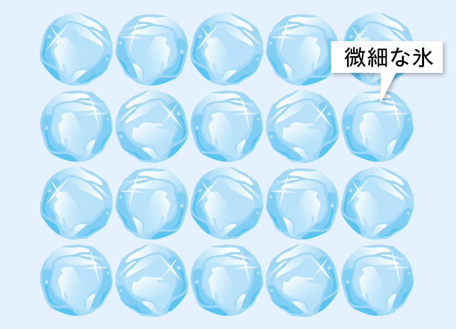 微細な粒が固まっている氷