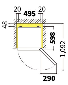 冷蔵庫の天面図