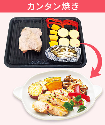 グリルチキンの焼き野菜添え