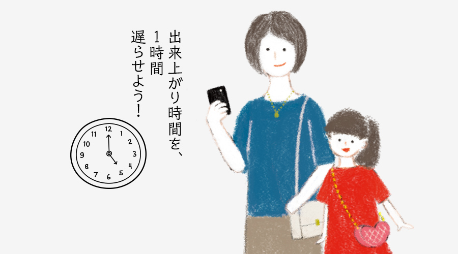 出来上がり時間を、1時間遅らせよう！