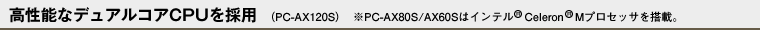 \ȃfARACPU̗piPC-AX120SjPC-AX80S/AX60S̓Ce® Celeron® MvZbT𓋍ځB
