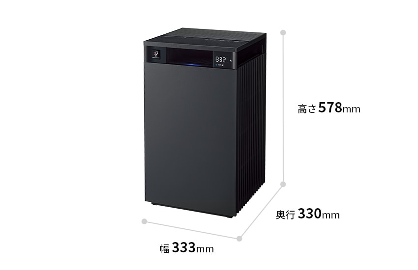 外形寸法図、幅333mm×奥行330mm×高さ578mm