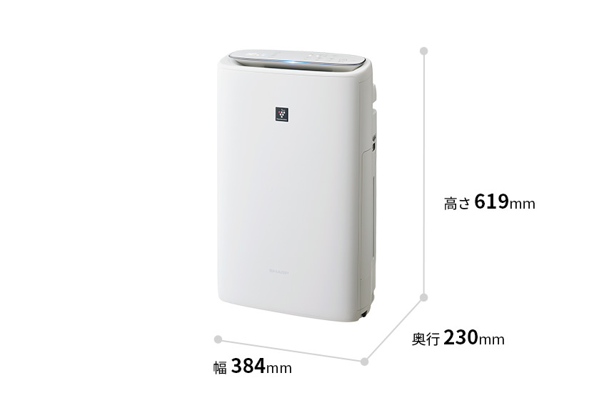 外形寸法図、幅384mm×奥行230mm×高さ619mm