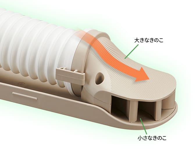 きのこの傘形状を応用したアタッチメントの写真