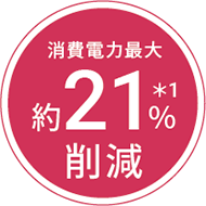 消費電力最大約21％削減