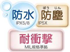 防水・防塵・耐衝撃