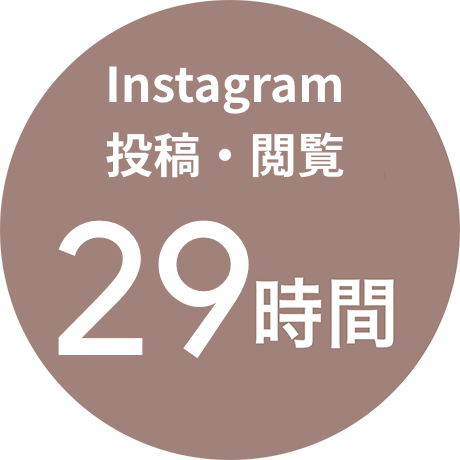 Instagram投稿・閲覧29時間