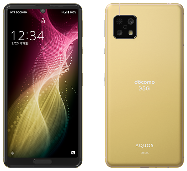 AQUOS sense5 SH-53A／イエローゴールド