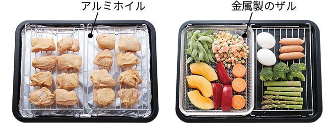 金属製のザルやアルミホイル使用のイメージ