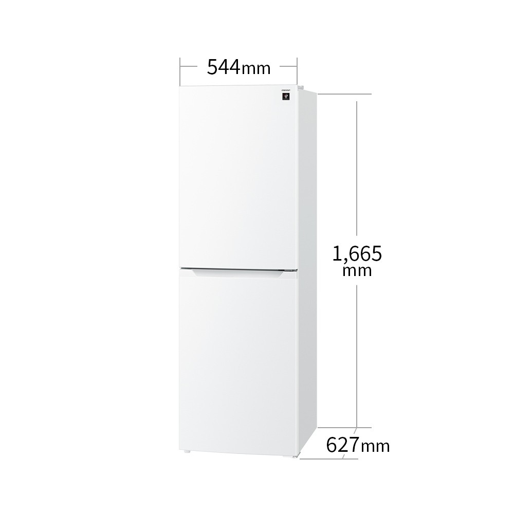 外形寸法図、幅544mm×奥行627mm×高さ1,665mm