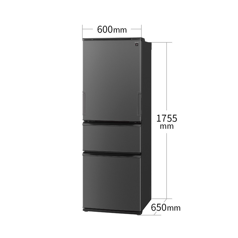 外形寸法図、幅600mm×奥行650mm×高さ1,755mm