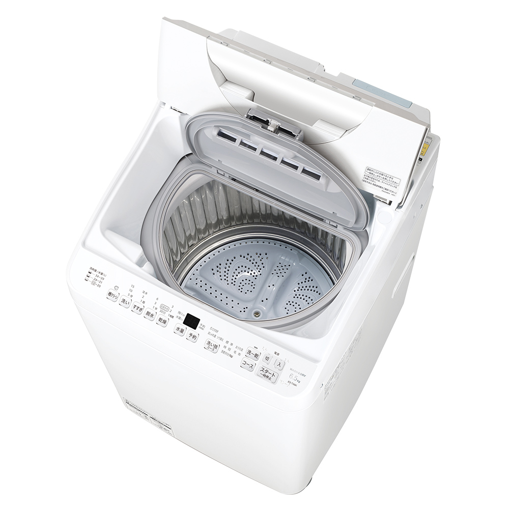 ドラム式洗濯乾燥機 ES-TX6K：-S（シルバー系・斜め上）