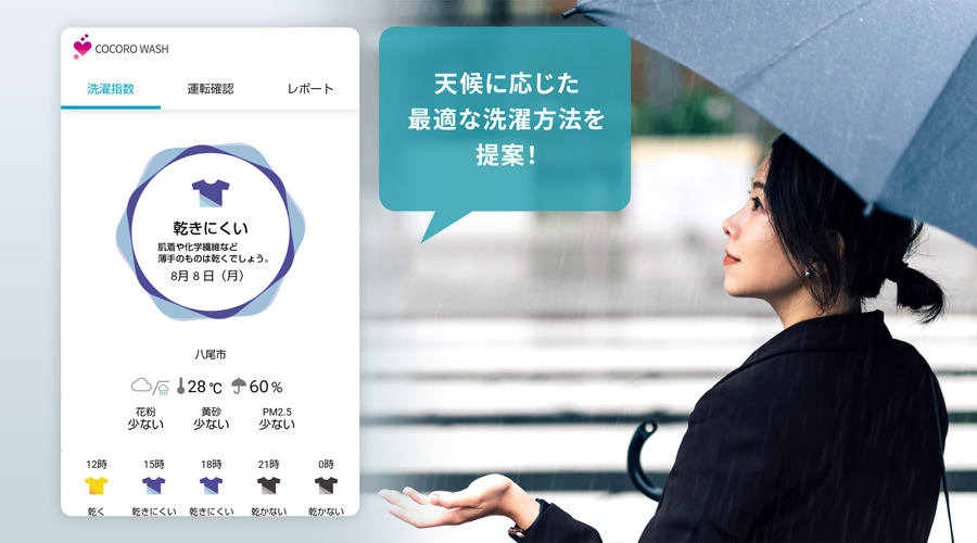 天候に応じた最適な洗濯方法を提案