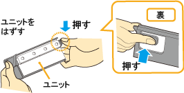 古いユニットを取り外し、新しいユニットを取り付けます。