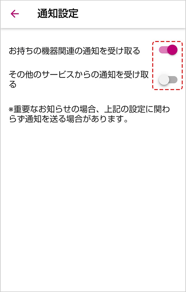 オンオフ設定する