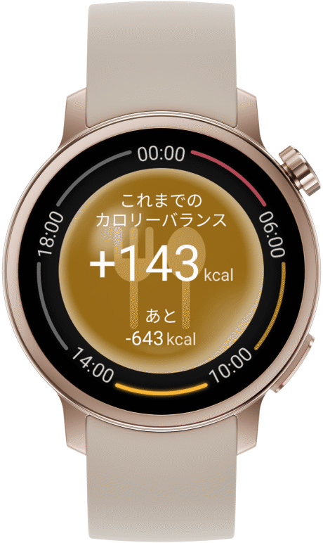 カロリー自動計測を表示したからだメイト Watchの画面