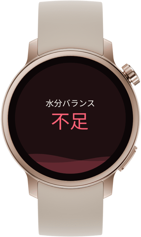 水分バランスを表示したからだメイト Watchの画面